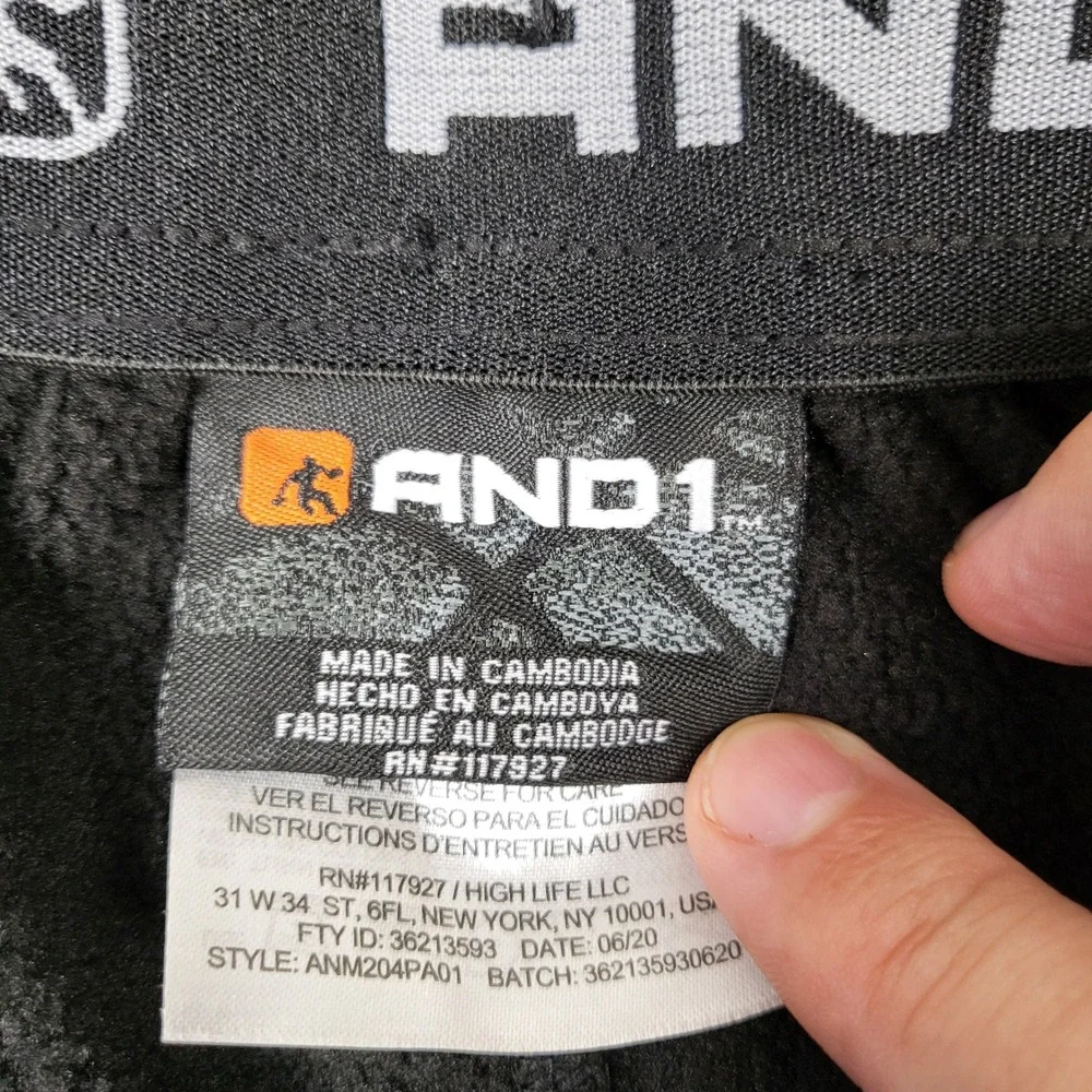 AND1 Tech Fleece Pant Mens M Black NEW Slim Fit Basketball Joggers ANM204PA01026